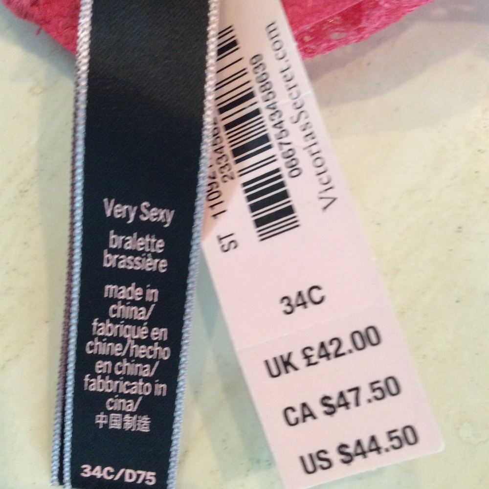 Victoria’s Secret Very Sexy Bra Sheer Lace Halter Bralette High Neck VS Size 34C - Picture 3 of 8